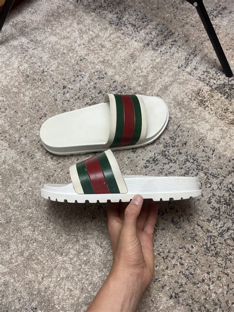 gucci flip flops white backround|white Gucci Flip Flops cheap.